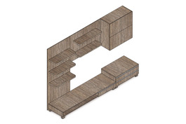 9HQ08 - Obývacia stena 300x59x210 cm, farba noce