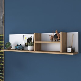 BENEVENTO nástenná polica, biela/orech