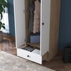 GENDA dvojdverová šatníková skriňa, biela/orech