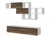 ARIX závesná obývacia stena, biela/orech