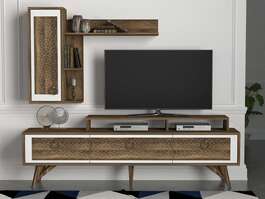 VAZANTE orientálna obývacia stena, orech/biela