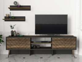 ATLIN obývacia stena, antracit/orech