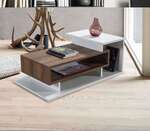 ARUNDEL konferenčný stolík, biela/orech