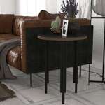 BORDEN industriálny príručný stolík, orech/čierna