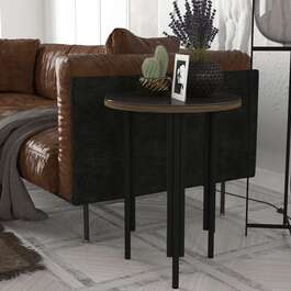 BORDEN industriálny príručný stolík, orech/čierna