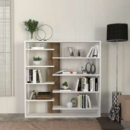 FATIMA policový regál, biela/orech