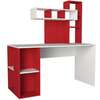 ZAKIMI dizajnový písací stôl, biela/červená