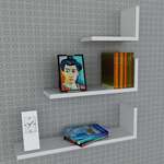 KATORI 3 závesné police, biela