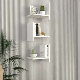 AMPARO 3 závesné police, biela