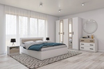 Spálňová zostava BOXBY, farba biela mat/dub coastland satin