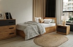 Posteľ s roštom 90x200 cm BOXBY, dub artisan/satin