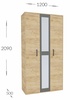 Spálňová zostava BOXBY, farba dub kraft zlatý/grafit sivý