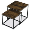 AF-076 OLW - Set 2 ks odkladacích stolíkov, MDF, dekor divoký dub, kov, čierny lak