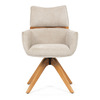 DCH-D1348 CRM2 - Stolička jedálenská, béžová látka, 360 ° vratný mechanizmus, masív jaseň