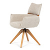 DCH-D1348 CRM2 - Stolička jedálenská, béžová látka, 360 ° vratný mechanizmus, masív jaseň