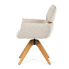 DCH-D1348 CRM2 - Stolička jedálenská, béžová látka, 360 ° vratný mechanizmus, masív jaseň