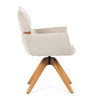 DCH-D1348 CRM2 - Stolička jedálenská, béžová látka, 360 ° vratný mechanizmus, masív jaseň