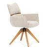 DCH-D1348 CRM2 - Stolička jedálenská, béžová látka, 360 ° vratný mechanizmus, masív jaseň