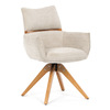 DCH-D1348 CRM2 - Stolička jedálenská, béžová látka, 360 ° vratný mechanizmus, masív jaseň