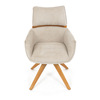 DCH-D1348 CRM2 - Stolička jedálenská, béžová látka, 360 ° vratný mechanizmus, masív jaseň