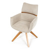 DCH-D1348 CRM2 - Stolička jedálenská, béžová látka, 360 ° vratný mechanizmus, masív jaseň