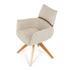 DCH-D1348 CRM2 - Stolička jedálenská, béžová látka, 360 ° vratný mechanizmus, masív jaseň
