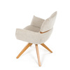 DCH-D1348 CRM2 - Stolička jedálenská, béžová látka, 360 ° vratný mechanizmus, masív jaseň