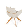 DCH-D1348 CRM2 - Stolička jedálenská, béžová látka, 360 ° vratný mechanizmus, masív jaseň