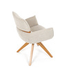 DCH-D1348 CRM2 - Stolička jedálenská, béžová látka, 360 ° vratný mechanizmus, masív jaseň