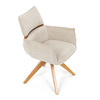 DCH-D1348 CRM2 - Stolička jedálenská, béžová látka, 360 ° vratný mechanizmus, masív jaseň