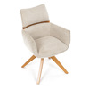 DCH-D1348 CRM2 - Stolička jedálenská, béžová látka, 360 ° vratný mechanizmus, masív jaseň