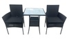 Záhradný ratanový set MADEIRA 2 kreslá + 1 stôl čierna/sivá