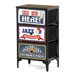 AUK-W2001 BK - Komoda s 3 zásuvkami, 45x30x77