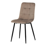 CT-281 CRM4 - Stolička jedálenská, krémová zamatová látka, nohy čierny kov