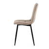 CT-281 CRM4 - Stolička jedálenská, krémová zamatová látka, nohy čierny kov