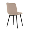 CT-281 CRM4 - Stolička jedálenská, krémová zamatová látka, nohy čierny kov