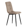 CT-281 CRM4 - Stolička jedálenská, krémová zamatová látka, nohy čierny kov