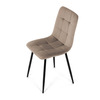 CT-281 CRM4 - Stolička jedálenská, krémová zamatová látka, nohy čierny kov