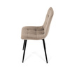 CT-281 CRM4 - Stolička jedálenská, krémová zamatová látka, nohy čierny kov