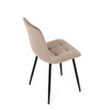 CT-281 CRM4 - Stolička jedálenská, krémová zamatová látka, nohy čierny kov