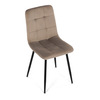 CT-281 CRM4 - Stolička jedálenská, krémová zamatová látka, nohy čierny kov