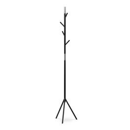 80001-01 BK - Vešiak stojanový, výška 179 cm, kovová konštrukcia, čierny matný lak, nosnosť 6 kg