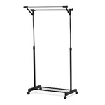 84511 BK - Stojan na šaty s výklopným ramenom, čierna farba, kov / plast, chróm