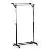84511 BK - Stojan na šaty s výklopným ramenom, čierna farba, kov / plast, chróm