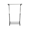 84511 BK - Stojan na šaty s výklopným ramenom, čierna farba, kov / plast, chróm