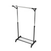 84511 BK - Stojan na šaty s výklopným ramenom, čierna farba, kov / plast, chróm