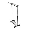 84511 BK - Stojan na šaty s výklopným ramenom, čierna farba, kov / plast, chróm