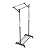 84511 BK - Stojan na šaty s výklopným ramenom, čierna farba, kov / plast, chróm