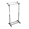 84511 BK - Stojan na šaty s výklopným ramenom, čierna farba, kov / plast, chróm