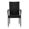 AZC-S2113 BK - Stolička záhradná, čierny umelý ratan, kov, stohovateľná.